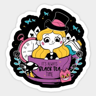 Black Tea Time Sticker